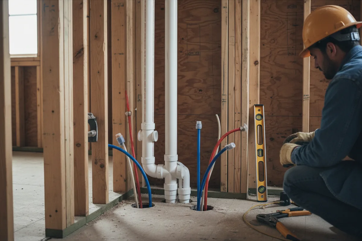 Drain and supply rough-in during Garbage Disposal Repair in Croton Falls